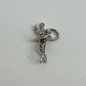 Vtg 925 Sterling Silver Ballerina Dancer Tutu Charm / Pendant